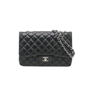 CHANEL Jumbo Lambskin Black Classic Flap Bag